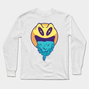 Vomiting Emoticons Angry Mode Long Sleeve T-Shirt